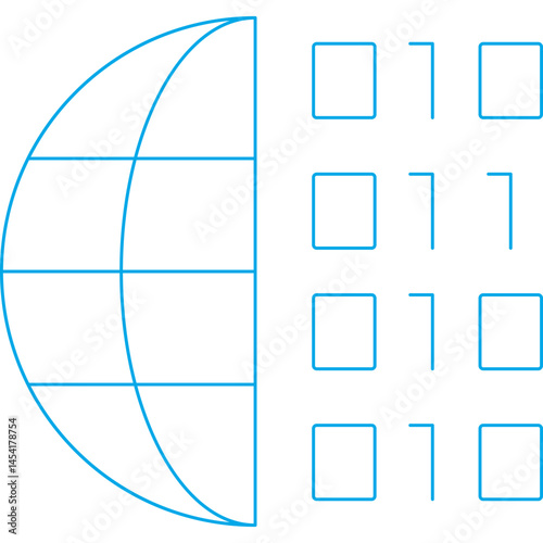 Binary system icon single vector illustration