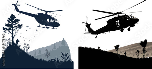 Helicopter Silhouette Vector