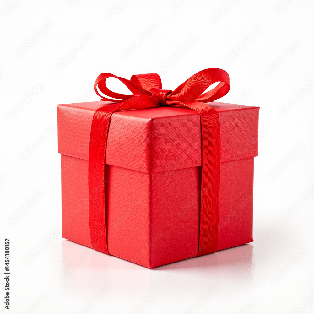 Obraz premium Red gift box with ribbon for Black Friday sale 