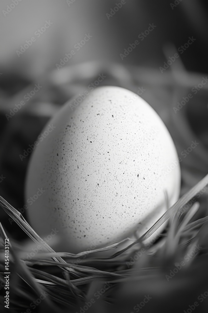 Natural chicken egg, ready to hatch. Easter celebration symbol.