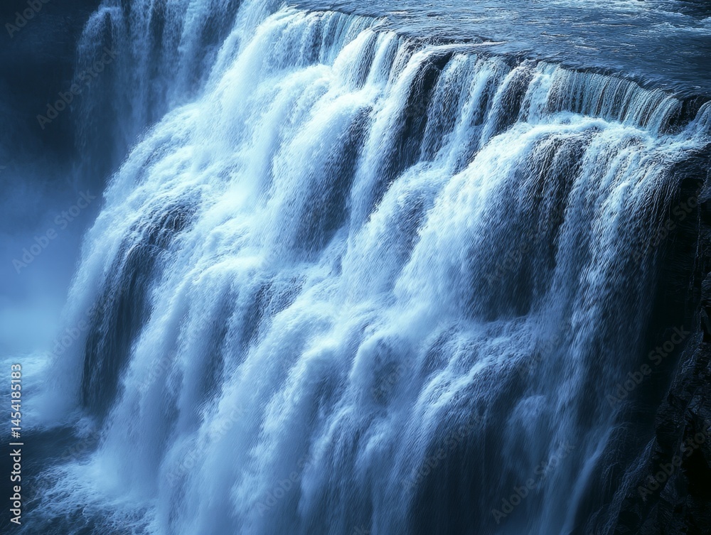 A towering waterfall cascading down in a natural setting, offering a breathtaking view and experience for visitors.