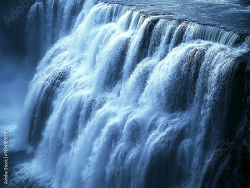 A towering waterfall cascading down in a natural setting, offering a breathtaking view and experience for visitors.