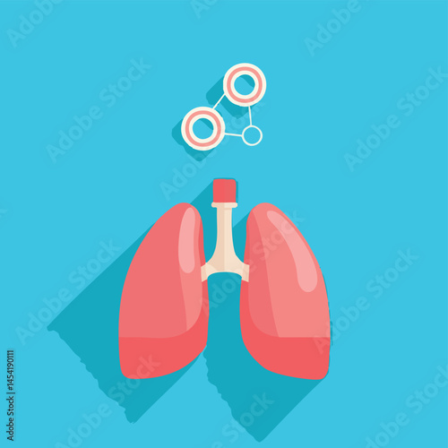 Anatomy Lungs visualized with molecular network above