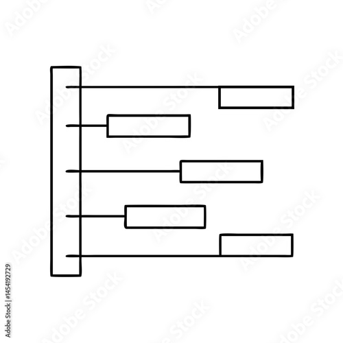 Gantt chart icon in thin line style for project planning and task scheduling