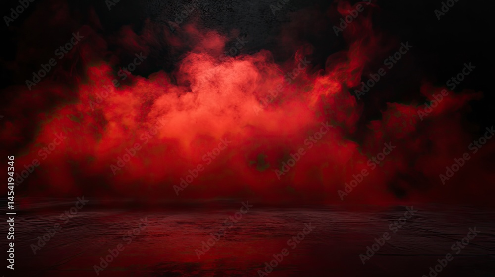 Naklejka premium Red Smoke on Stage Backdrop