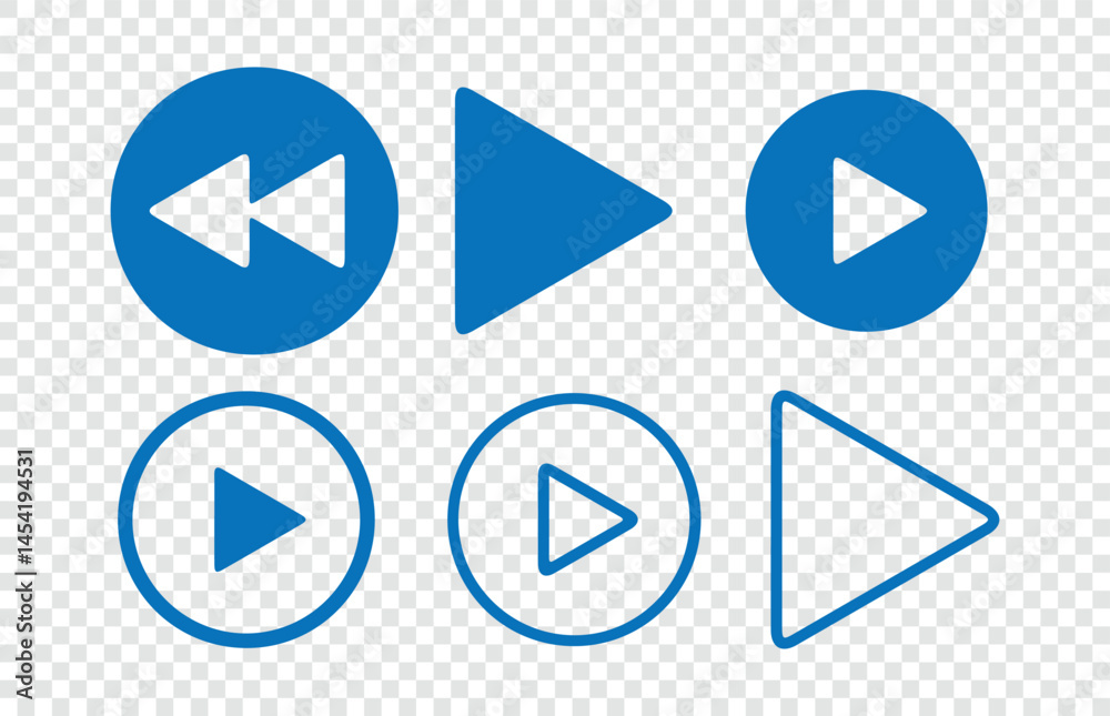 Blue Media player flat icons set.. play, pause, repeat, next and previous, music player icon set. collection of multimedia symbols. music player symbol. Vector Illustration Eps 10 Blue Media player flat icons set.. play, pause, repeat, next and previous, music player icon set. collection of multimedia symbols. music player symbol. Vector Illustration Eps 10