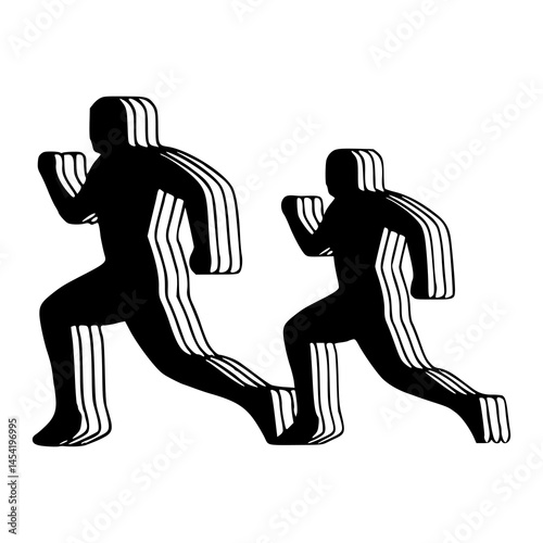 running silhouette motion vector