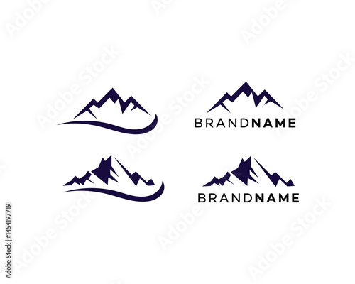 Mountain Logo Designs Brand Name, Peaks, Nature, Abstract