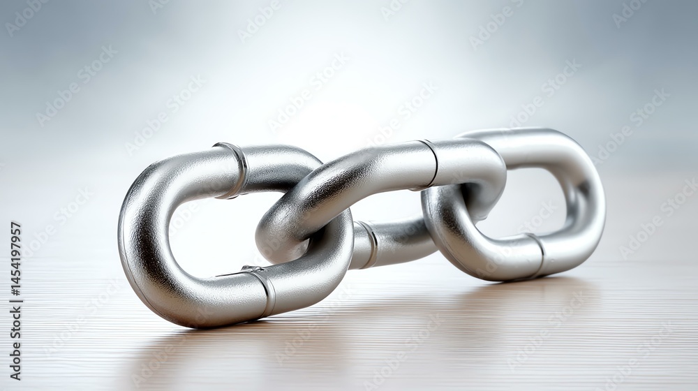 Obraz premium Three Metal Chain Links Strength