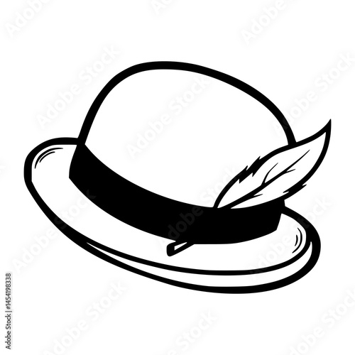 alpine hat with feather vector design