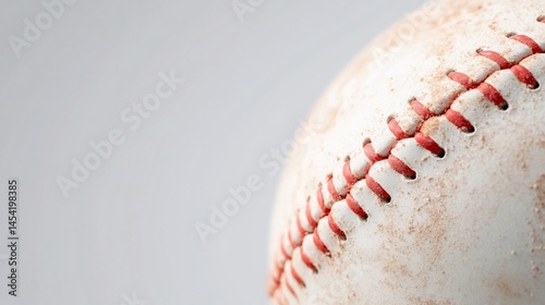 Wallpaper Mural Detailed close-up of a worn baseball, red stitching Torontodigital.ca