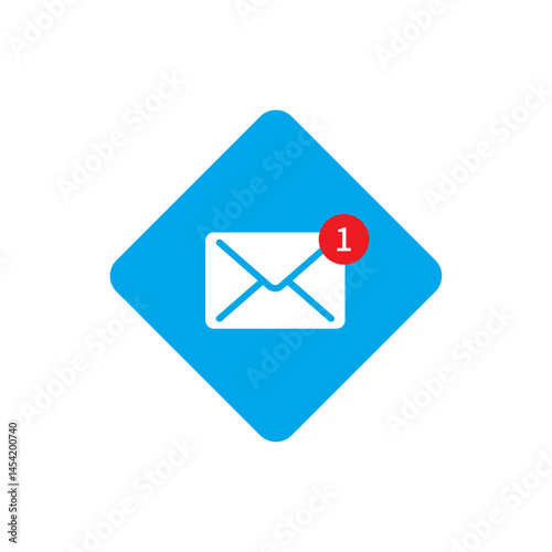 Cartoon blue bubble with email notice template. flat simple style trend modern edm e-mail logotype graphic design isolate, concept of you've got mail and full inbox
