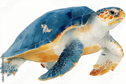 Watercolor illustrations of sea turtles and tropical fish in vibrant colors, ideal for educational materials, children’s books, environmental campaigns, or creative underwater-themed projects.