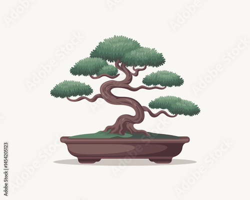 Pixel art Bonsai Tree Illustration Japan Zen Tranquility