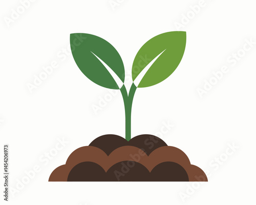Green Sprout Rising from Soil: Fresh Growth Symbol