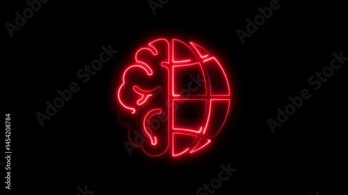 Wallpaper Mural Conceptual neon brain and globe icon illustrating global intelligence and connection Torontodigital.ca