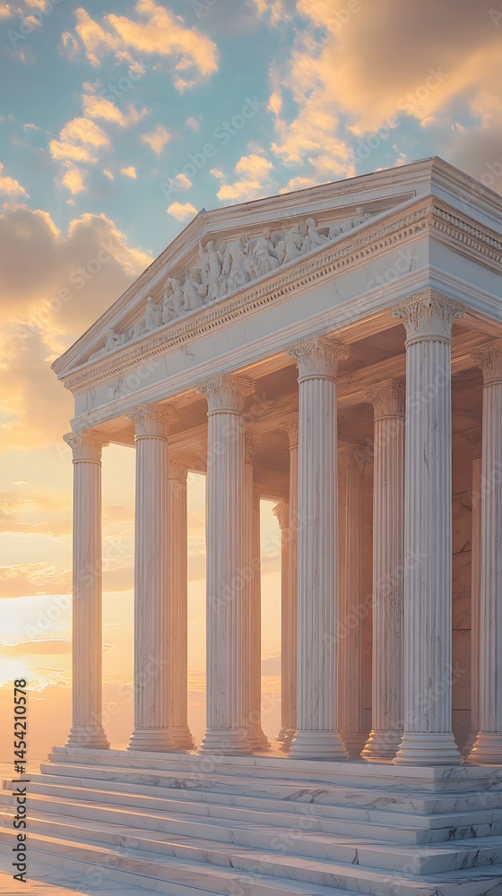 Obraz premium Ancient temple at sunset