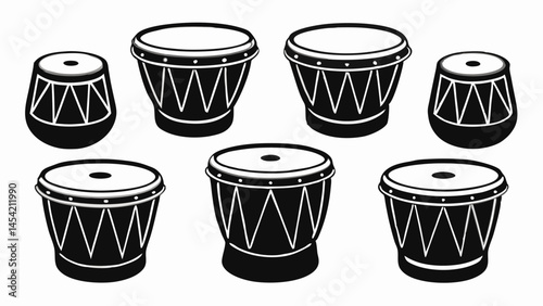 Drum Set Vector Illustration Collection for Music, Band, and Entertainment Design Projects