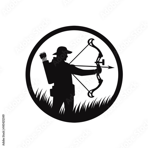 Men shot archer silhouette vector 