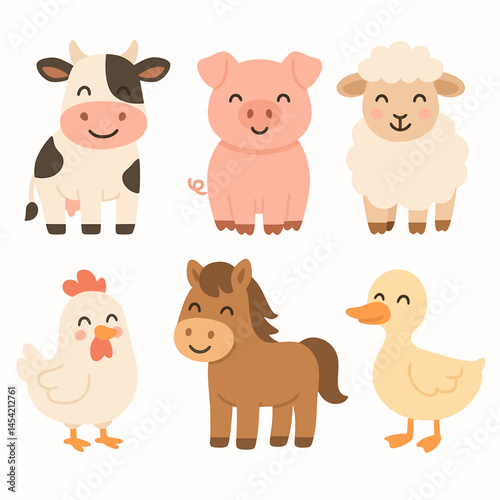  Cute Farm Animals – Vector Clipart