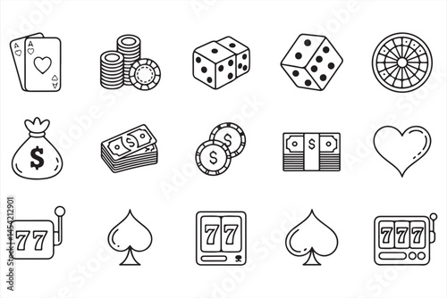 Gambling Icons Collection for Casino and Game Theme Design