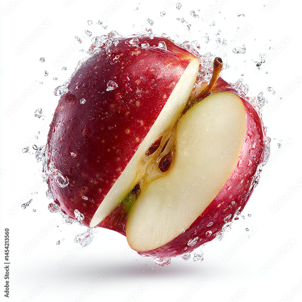 pomme fraiche découpée - IA Generated