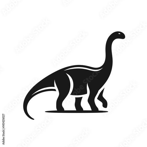 Diplodocus Dinosaur White Background Logotype