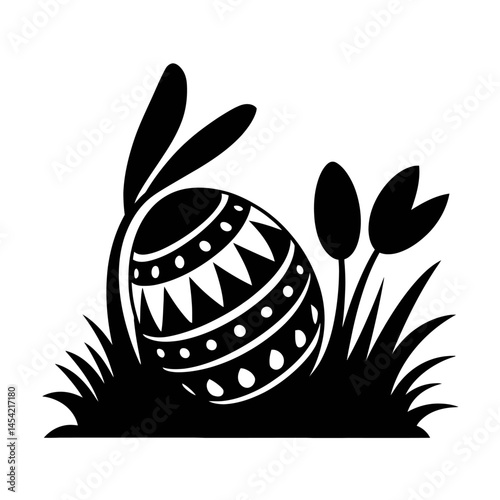 easter egg silhouette black color vector
