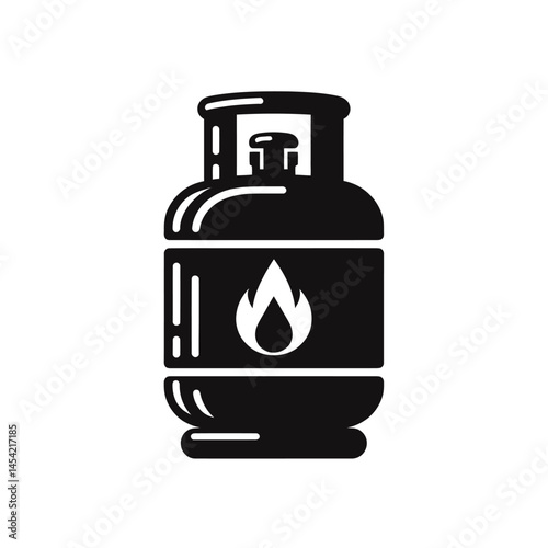 gas cylinder black color flat white background logotype