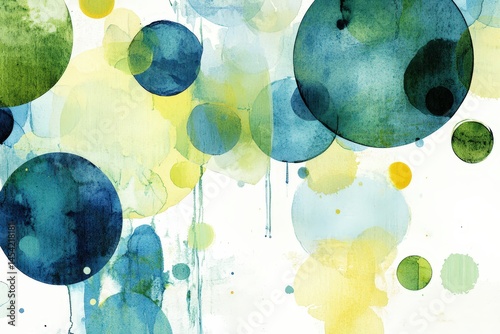 Modern watercolor backgrounds in green and yellow tones with organic and geometric forms, ideal for eco branding, packaging design, scrapbooking, or digital wellness projects.