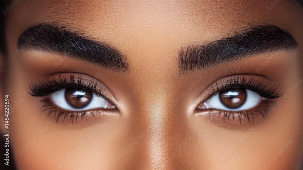 Elegant Brown Eyes Closeup with Perfect Eyebrows and Long Eyelashes for Beauty Look Elegant Brown Eyes Closeup with Perfect Eyebrows and Long Eyelashes for Beauty Look