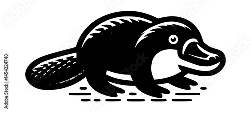platypus icon logo black color vector white background