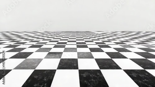 Checkerboard perspective floor optical illusion