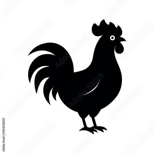 Coq Au Vin Black Vector Silhouette Illustration