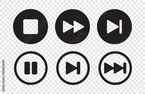 player interface icon. play button icon. Play and pause buttons icon set, ideal for media players. Vector illustration Eps 10