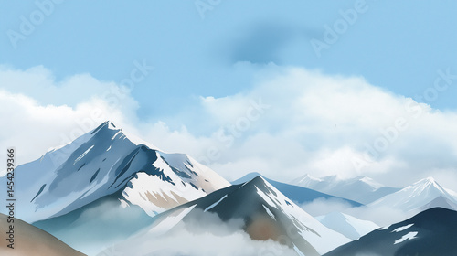 A mountain range with a cloudy sky in the background