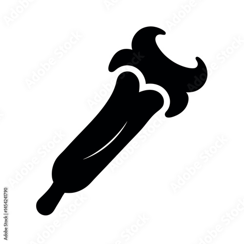 Churro Dessert Silhouette in Vector Black Ink