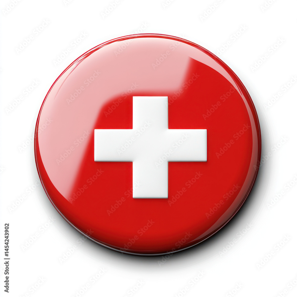 Fototapeta premium switzerland flag button