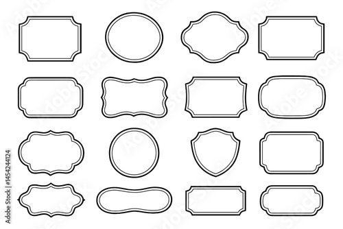 Vintage Decorative Label Frames Set