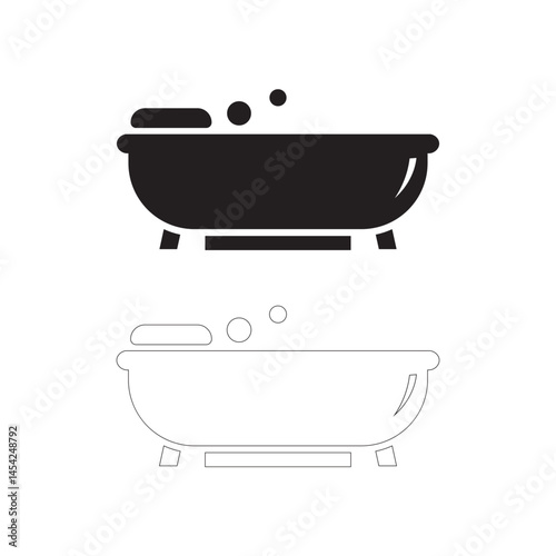 Cooking pan with outline illustration