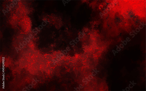 Abstract Watercolor red grunge background painting with Beautiful stylist modern texture. Distressed grunge textures, and scattered speckled elements with sense of chaos. Moody and atmospheric effect