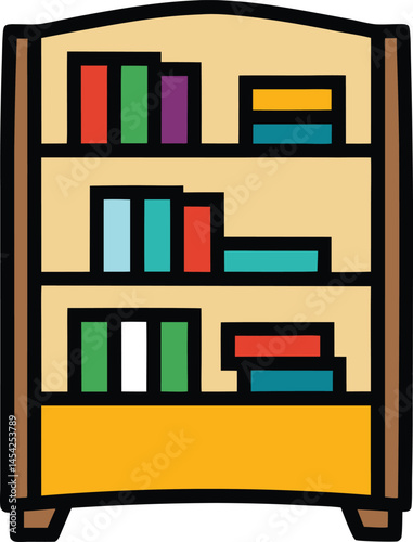vector illustration of bookshelf