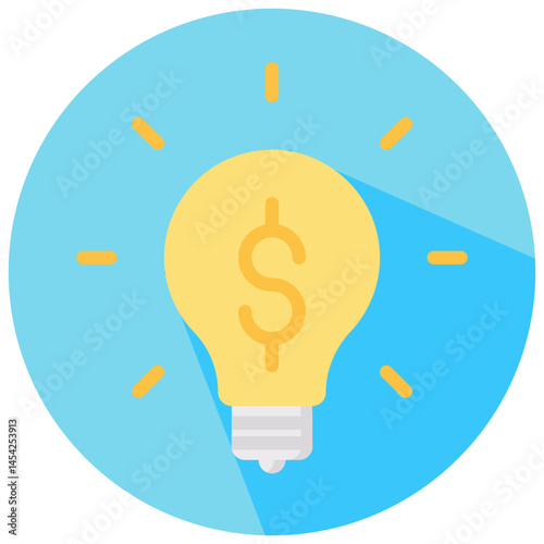 money idea vector round flat icon