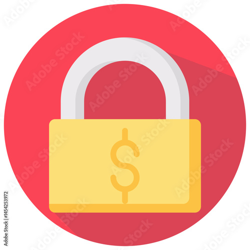 locked money vector round flat icon