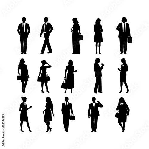 Professional Silhouette set clipart on a white background