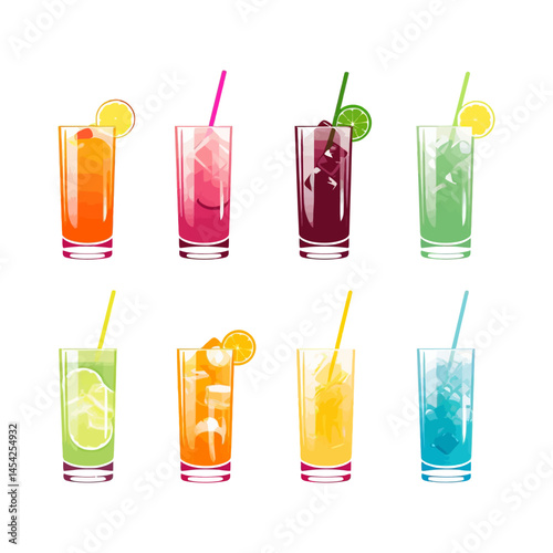 Refreshing Juice Glass set clipart