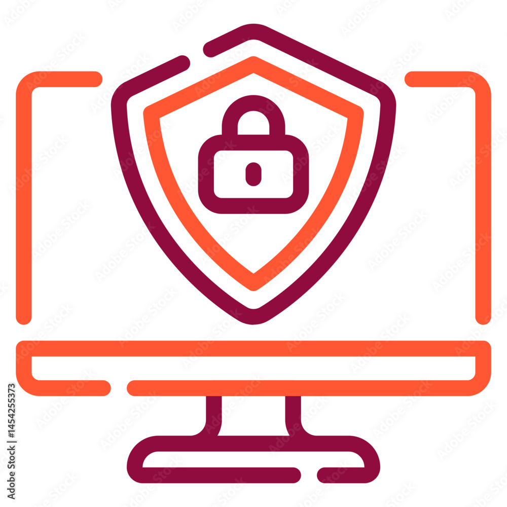 Obraz premium Cybersecurity Shield Icon