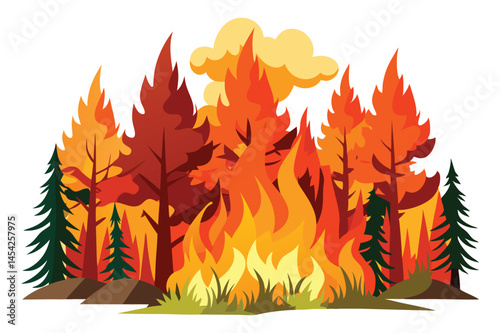 vector illustration of a fire