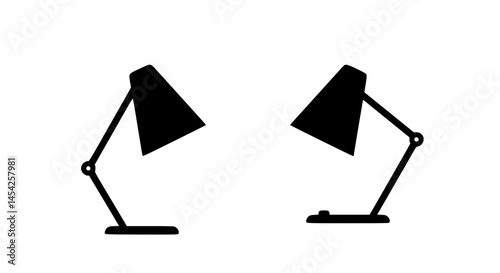 Tabletop lamps, black and white icon