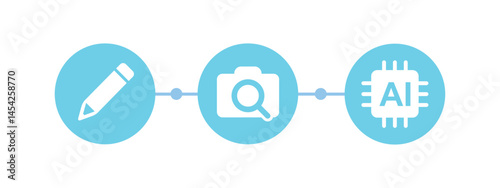 Creative Workflow Icons. Edit, Search, and AI Process Vector